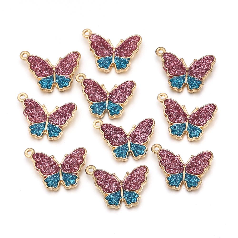 

6Pcs/Lot Colorful Butterfly Charms Pendant Enamel Alloy Charms Animal Pendants DIY Jewelry Making Necklace Bracelet Accessories фіолетовий