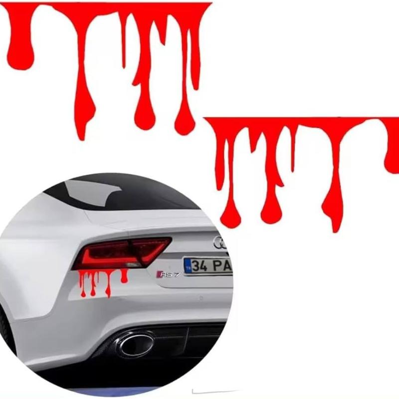 1PC Dripping Blood Spooky Look Car Stickers Waterproof for Auto Lights Window Doors Vinyl Decals Funny Halloween Decoration