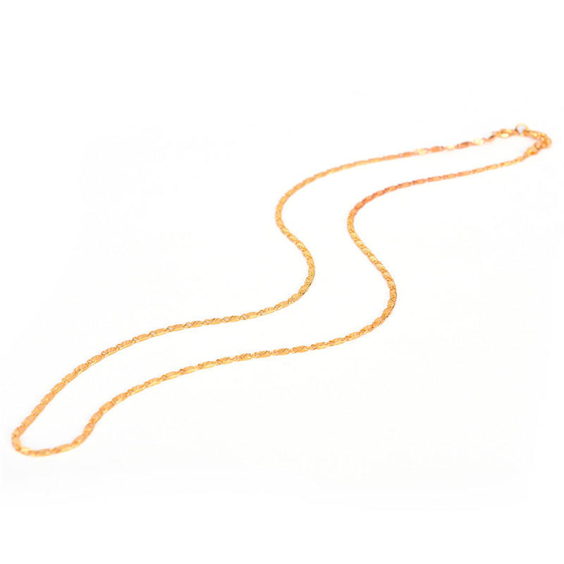 

Изысканные мужские ювелирные изделия позолоченные 2 мм полосатая цепочка ожерелье ювелирные изделия 16-30 дюймов 50cm золотой