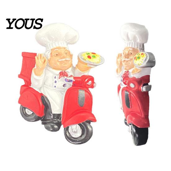 Kitchen Refrigerator Magnet 3D Cartoon Chef Magnet, Resin Baker Decorative Fridge Note Holders Memo Notes Photo Holder for Home Decor Family Magnets