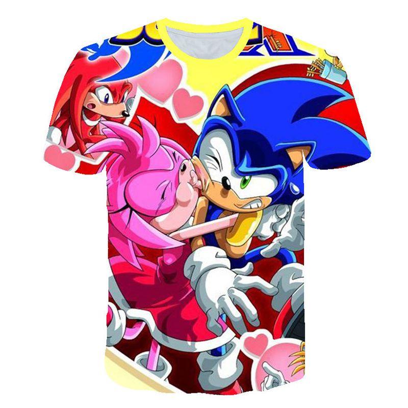 Vibrant Sonic The Hedgehog Printed T-shirt For Kids With Short Sleeves And Comfort Fit