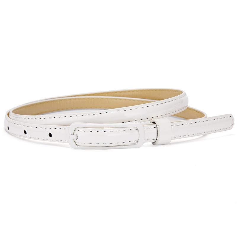 Nouvelle arrivee: Ceinture Minimaliste Fine Polyvalente Fraîche et Décontractée pour le Quotidien Modele de Ceinture pour Femme à Boucle de Couleur Pastel 105cm blanc