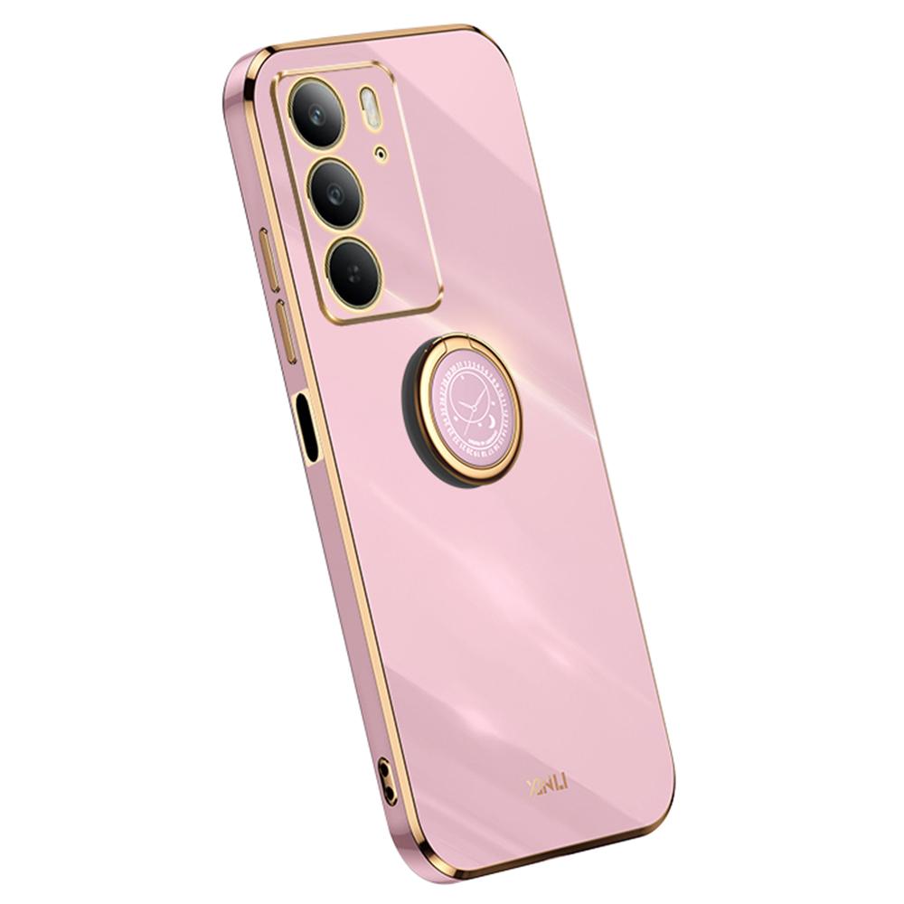 XINLI For Realme C75 4G Case Ring Kickstand Electroplating TPU Phone Cover