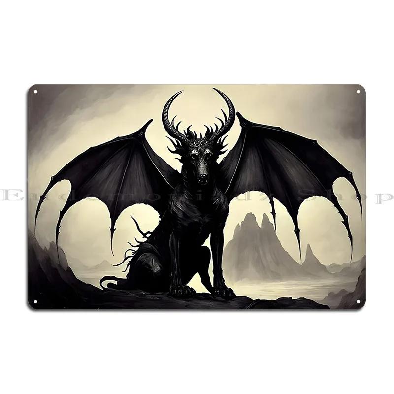 Gothic Dog Fantasy Art Hardcorps Metal Sign Garage Create Decoration Pub Club Tin Sign Poster