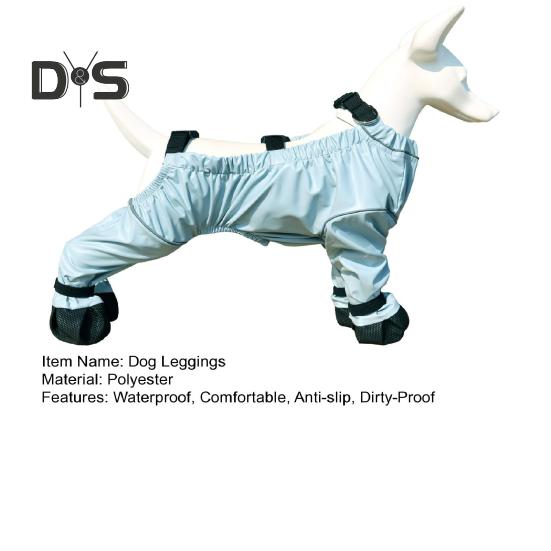 Dog Boots Leggings Waterproof Suspender Booties Anti-Slip Dog Paw Protector Dirty-Proof Dog Snow Rain Pant Shoes for Outdoor Walking Running Hiking