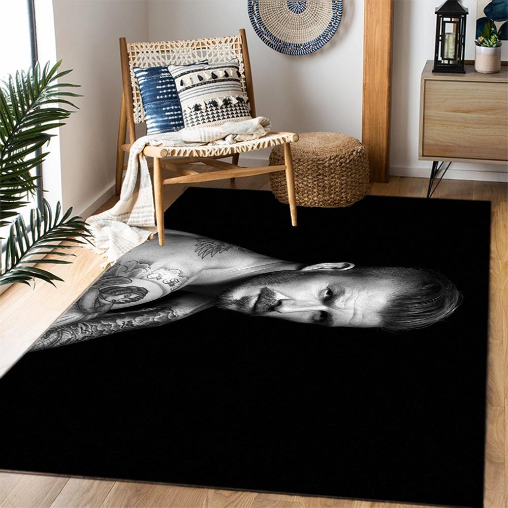 Man Black White Carpet Design for Dining Room Playrooms Decorate room Study room Anti-slip Rug Office home decor