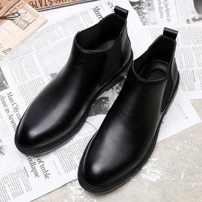 British Style New Men Fashionable Atmospheric and Comfortable High Top Boots Autumn Korean Version Pointed Mid Top Chelsea Boots