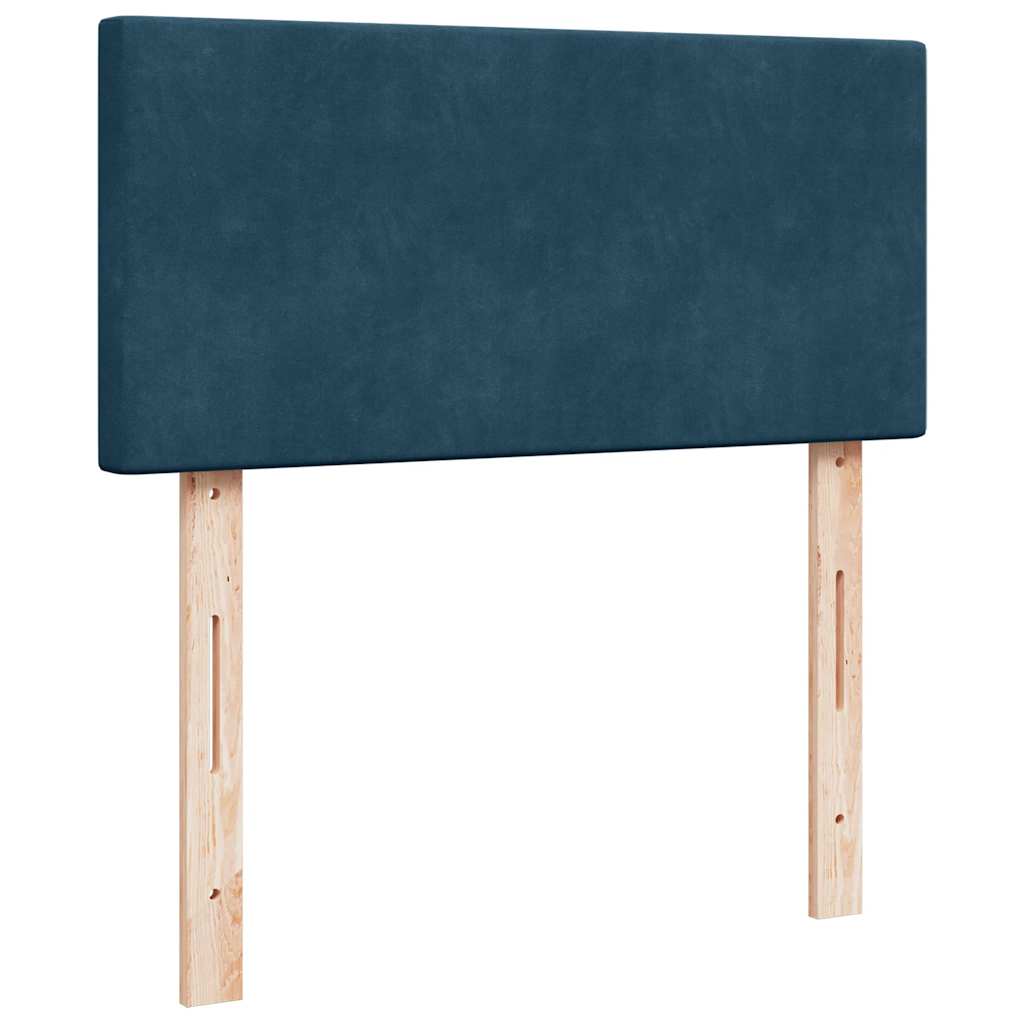 Ottoman Bed with Mattress Dark Blue 90x200 Cm Velvet
