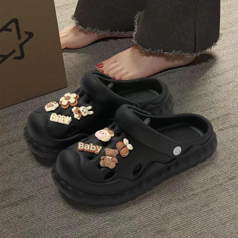 

Милые женские нескользящие сандалии с толстой подошвой для летней носки в помещении и на улице 38-39