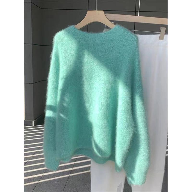 Women's Thick Mink-Like Plush Sweater - Cozy Autumn/Winter Knitted Pullover