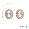 Elegant Oval Crystal Earrings Rhinestone Bling Oval Earrings Large Copper Copper Chain Earrings All Season Wear
