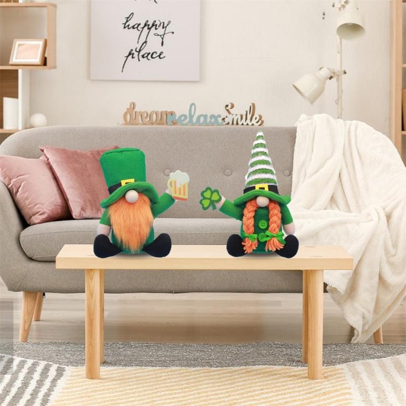 Faceless Gnome Doll Scandinavian Felt Dwarfs Doll for StPatricks Day Home Tabletop Decoration Carnival Party Props Doll