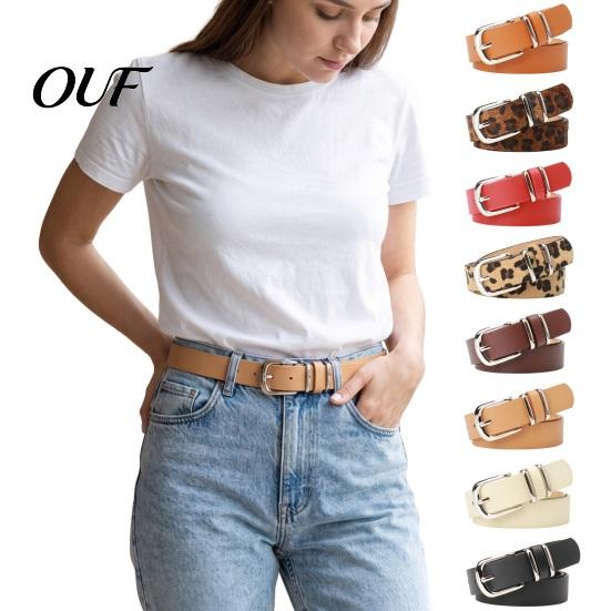 Solid Color Belts for Coats Leopard Print Waist Belt, Women Faux Leather Belt with Pin Daily Wear Cinching Buckle, Stylish Jeans Shirts Dresses