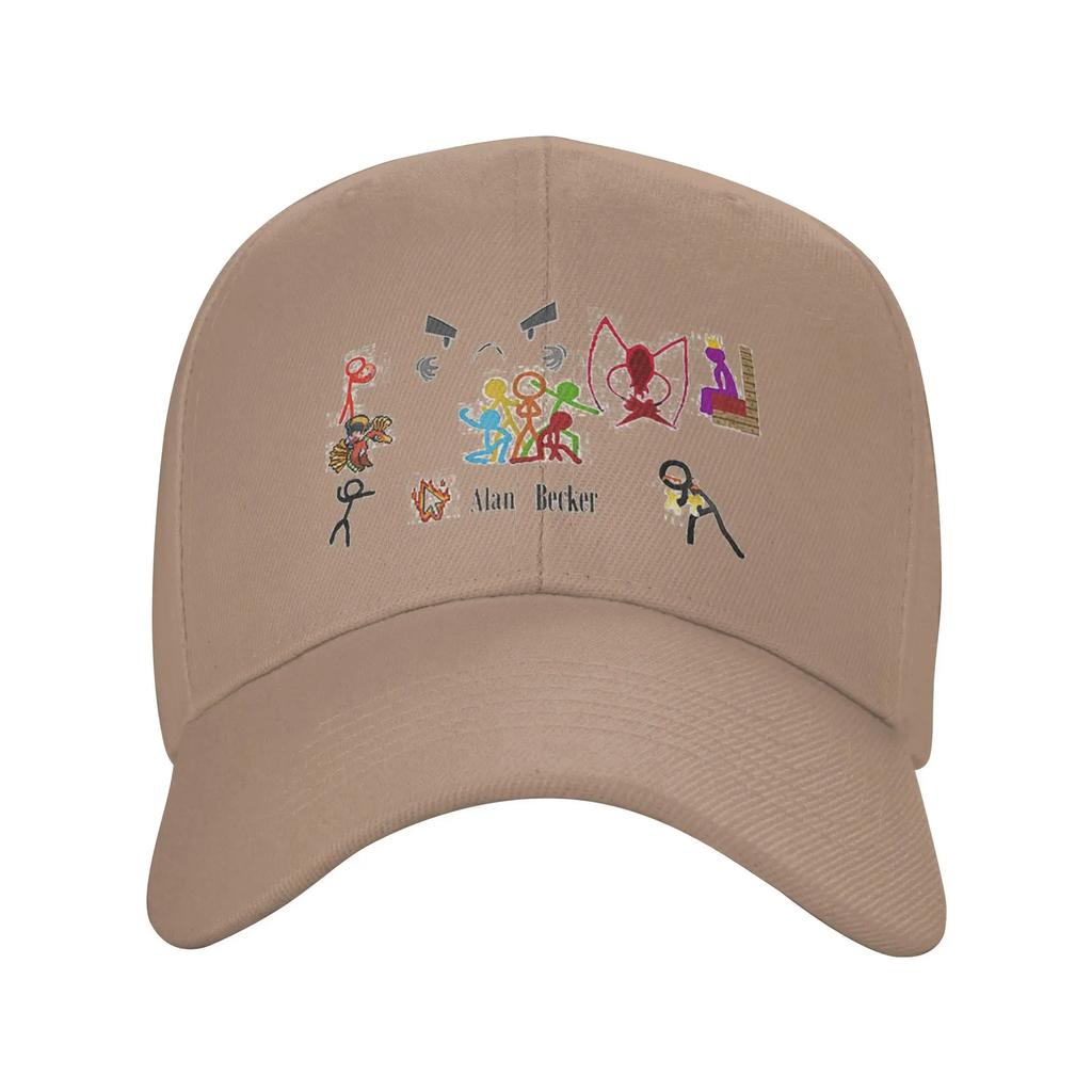 Cappellini da Baseball Unisex Alan Becker Cinque Figure Stilizzate con Mouse di Fuoco Piccone Cappellini Sportivi Estivi Hip Hop Cappellino Casquette