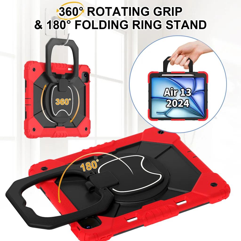 Kids Armor Case for New IPad Air M3/M2 13 Inch 2025 Case for IPad Pro 13 2024 M4 Tablet Funda 360° Rotating Shockproof Cover