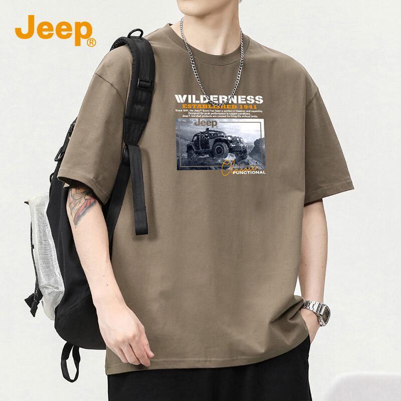 JEEP Men s Heavyweight Cotton Print Short Sleeve T-Shirt 4XL