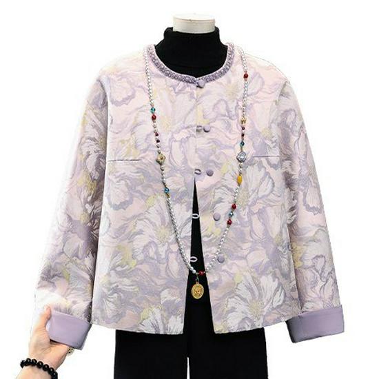Spring 2026 Elegant Chic Women s Jacket with Frog Buttons: Modern Chinese Style 5XL recommended for 150-165 jin