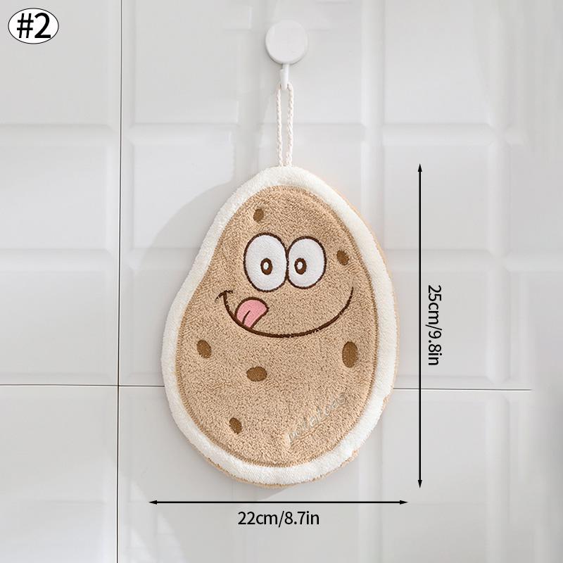 Cute Hand Towel Cartoon Wipe Handkerchief Rag  Vegetable Shape  Towels for Kitchen Bathroom KidsHanging Towel Soft Dish Cloth