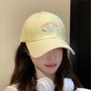 Cute kitten embroidered baseball cap women's spring summer big head circumference wide brim showing face small peaked cap versatile hat