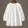 Bestickte Babydoll-Bluse im französischen Stil