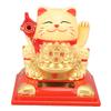 Lucky Cat Vivid Expression Plastic Cute Solar Fortune Cat with Waving Arm for Gift Decoration