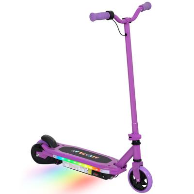 Electric Scooter For Children 6 14 Years Old Maximum Speed 10 Km H Colorful LED Lights Electric Brake Purple