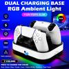For PS5 Controller Dual Charging Base RGB Fast Charging Station for PS5 Dual Wireless Gamepad Handle Charger Stand