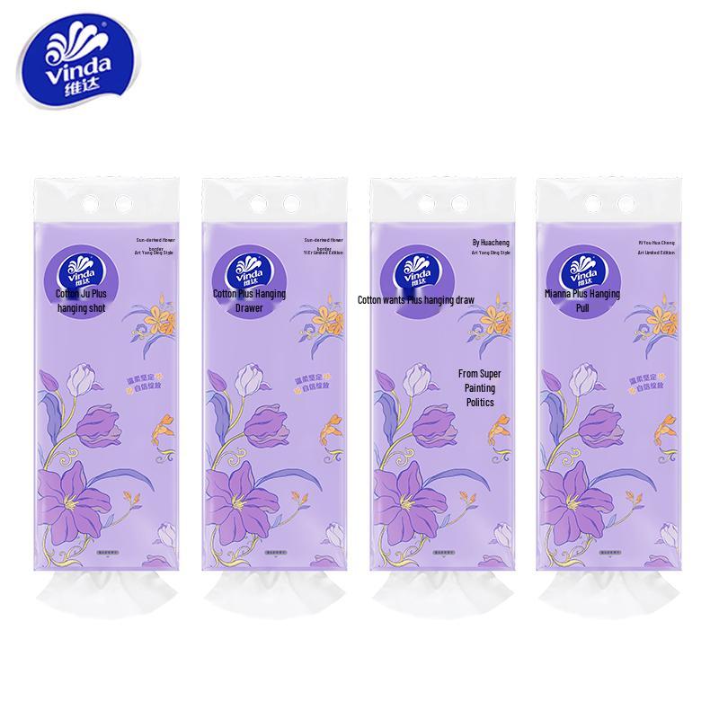 Vinda Cotton Tough Plus 4-Ply Hanging Soft Pack Tissues