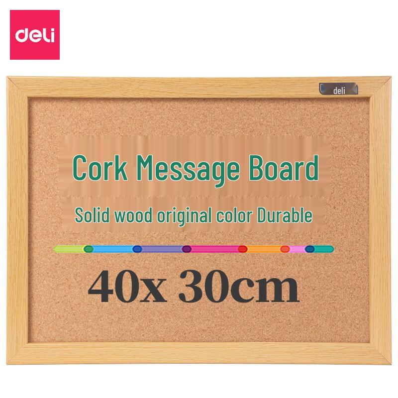 Deli 8761 Wooden Frame Cork Message Board