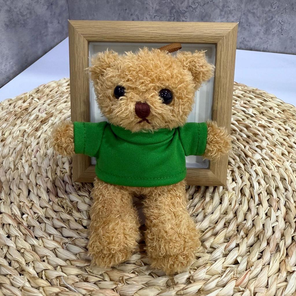 Clothes Teddy Bear Doll Pendant Keychain Plush Toy Pendant Gift Printed Bear Doll
