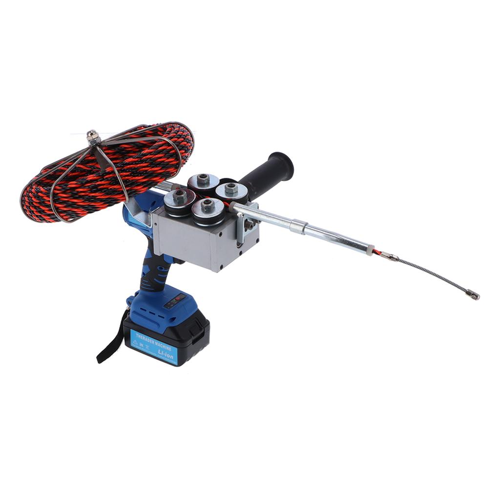 Cable Threading Machine Automatic Electric Set Plumber Wire Puller Pulling Tool KitUK Plug 100‑240V