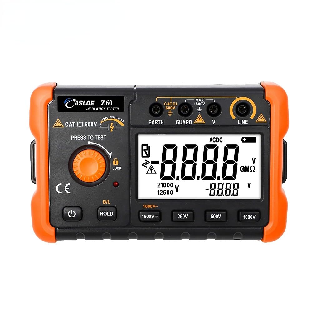 ASLOE Insulation Resistance Meter Z60 AC 1000V Insulation 500V Insulation 250V Insulation Year Instruction (Measurement Range 20V-1000V Voltage,
