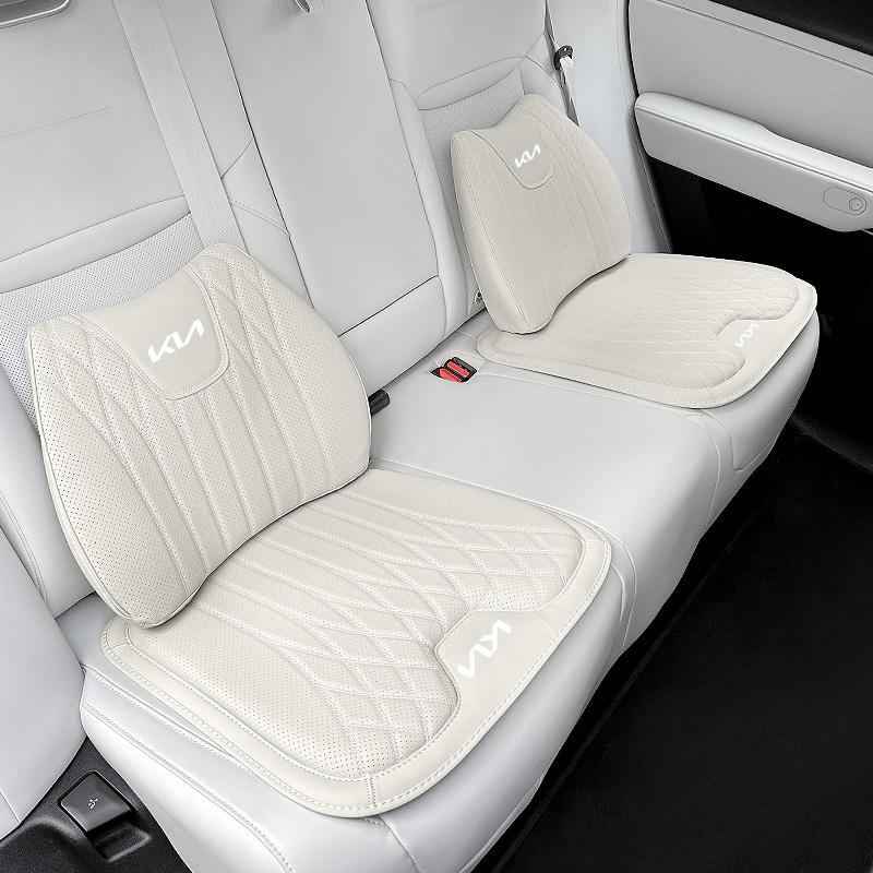 Nappa Leather Car Seat Cushion Cover Waist Pillow Accessories For KIA K5 K9 Sorento Ceed Sportage Carnival Stinger Forte Niro