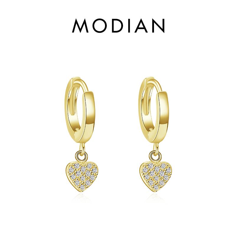 

Modian Роскошные серьги из стерлингового серебра 925 пробы с сердечками, звездами и луной, модные серебряные украшения для женщин, свадебные серьги, подарок золотой