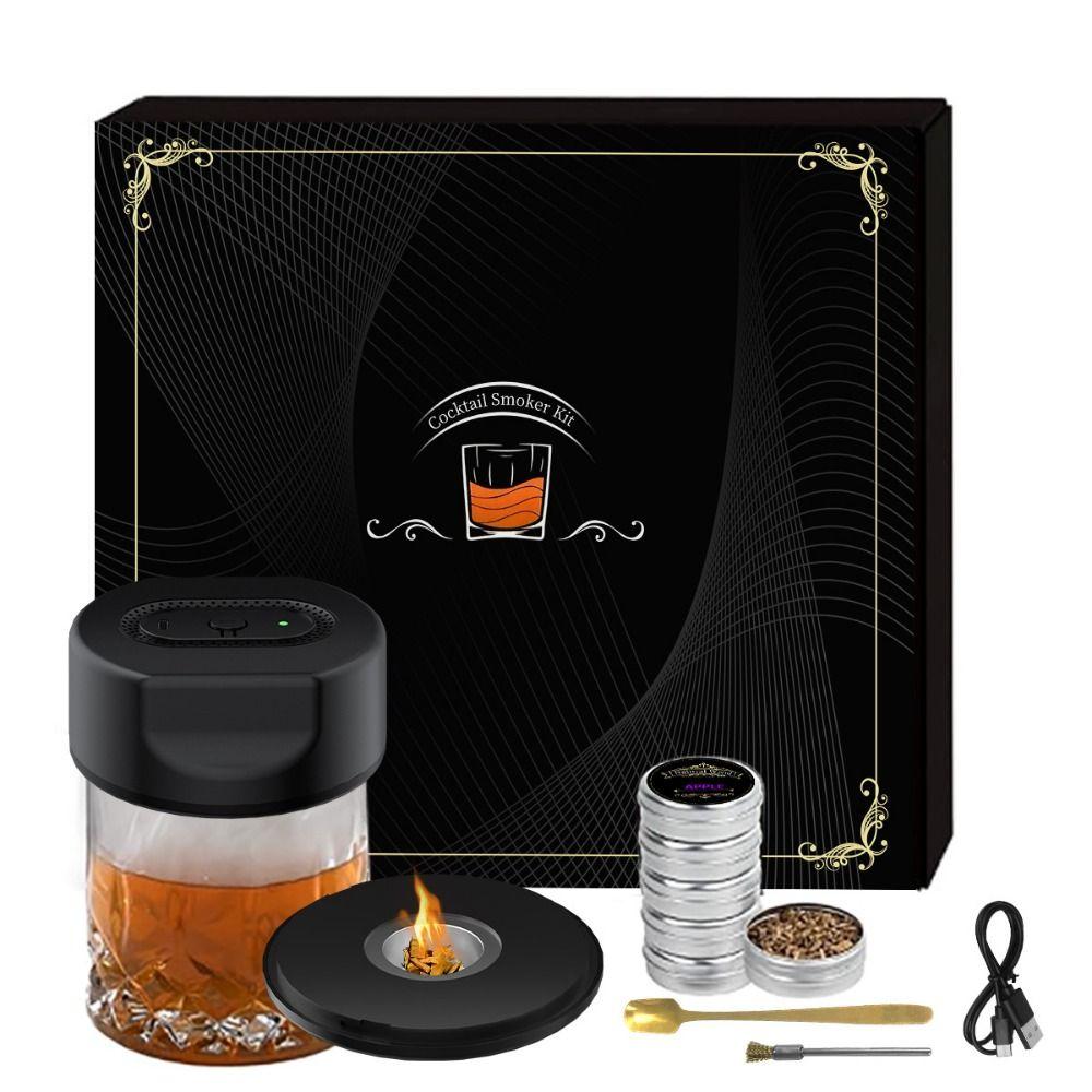 Wine Sets Rechargeable Electric Smoker Whiskey Infusing Home Bar Whiskey Smoker Cocktail Making Cocktail Smoker Gift