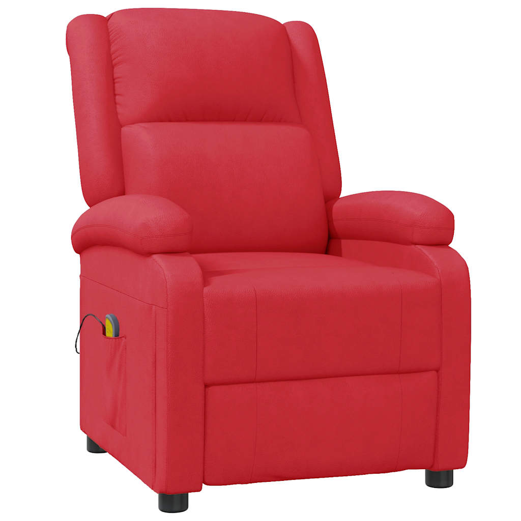 Massage Chair Red Artificial Leather