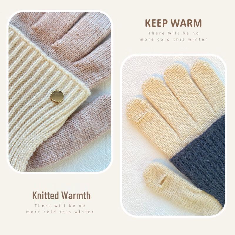 MINISO Women's Fleece-Lined Touchscreen Winter Gloves