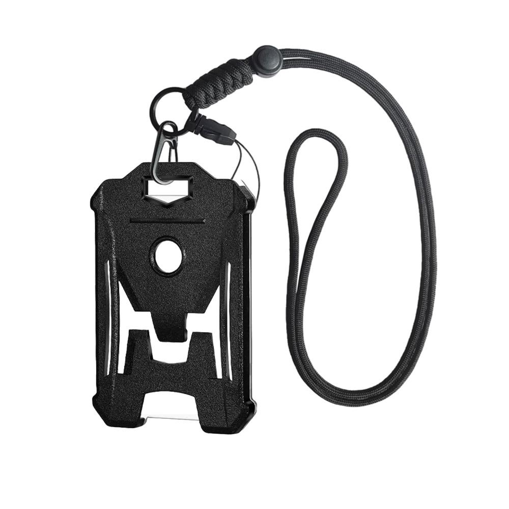 High Quality Black Badge Holder Heavy Duty With Adjustable Lanyard Carabiner Keychain ID Badge Holder