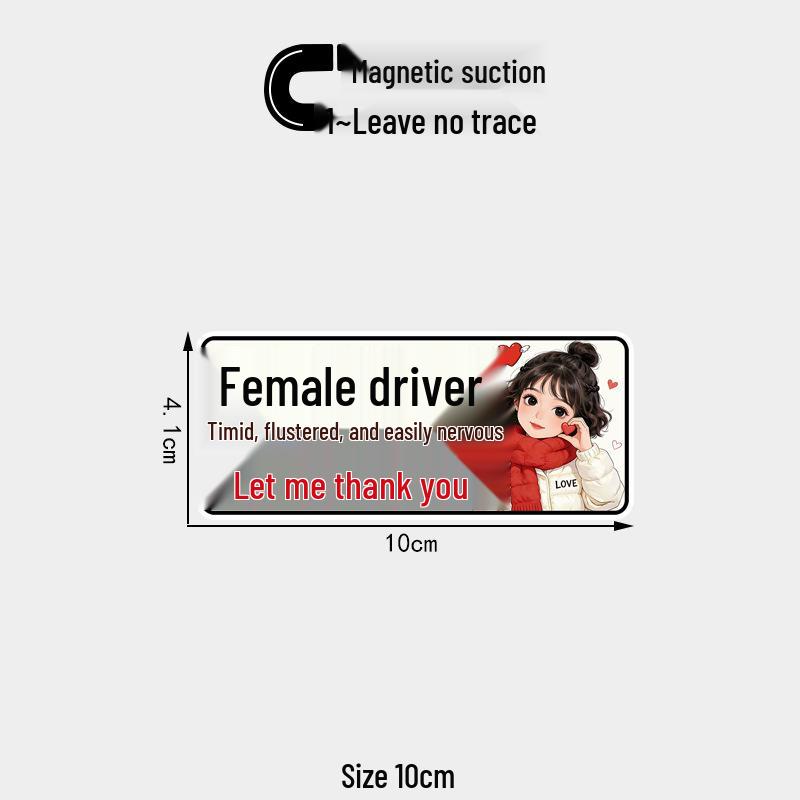 Creative Thank You Magnetic Car Sticker for Female Drivers