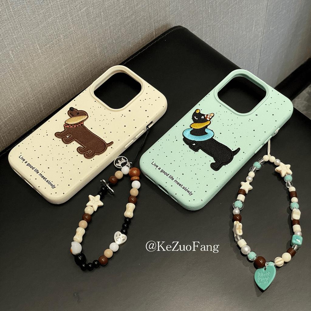 Three dimensional Dachshund Dog Suitable for IPhone16promax Apple 14 Mobile Phone Case 13 Women's Model 12 Soft 11 15plus