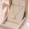 Lucky Four-Leaf Clover Necklace – Women's Titanium Steel, High-End Luxury, Detachable Four-Way Wear Collarbone Chain.