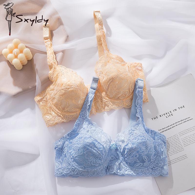 Sutiã de renda com copo cheio de malha respirável para mulheres sutiã push up transparente sexy plus size roupa íntima