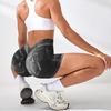 Nahtlose Yoga-Shorts für Damen in Jeans-Optik, hoher V-Bund hinten, Po-Lifting, eng anliegend, für Laufen, Fitness, Dreipunkt-Hose