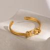 Jiedin stainless steel open bracelet ins metal European and American bracelet jewelry electroplated titanium steel bracelet