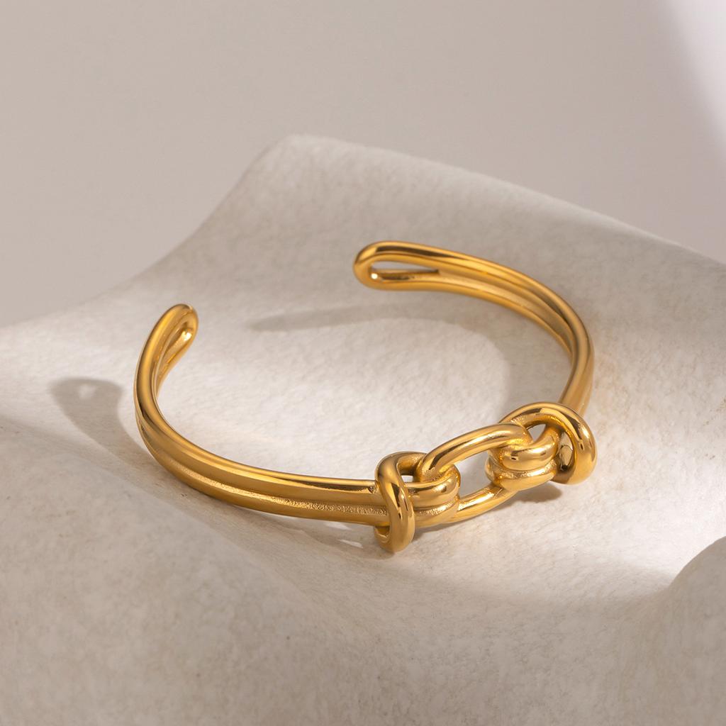 Jiedin stainless steel open bracelet ins metal European and American bracelet jewelry electroplated titanium steel bracelet