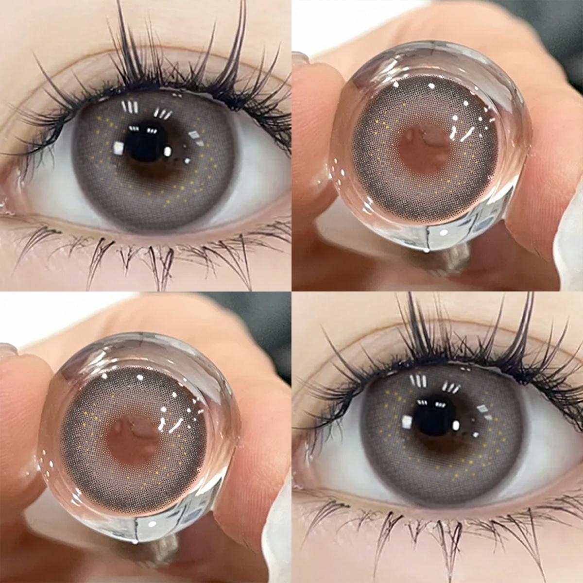 

FUNSACHY 1 пара серых зрачковых цветных контактных линз для глаз, натуральные коричневые контактные линзы для глаз, косметические линзы для зрачковых глаз на год