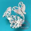 925 Sterling Silver Butterfly Ring - Elegant Openwork Adjustable Ring for Women Delicate Hollow Out Wedding Party Jewelry