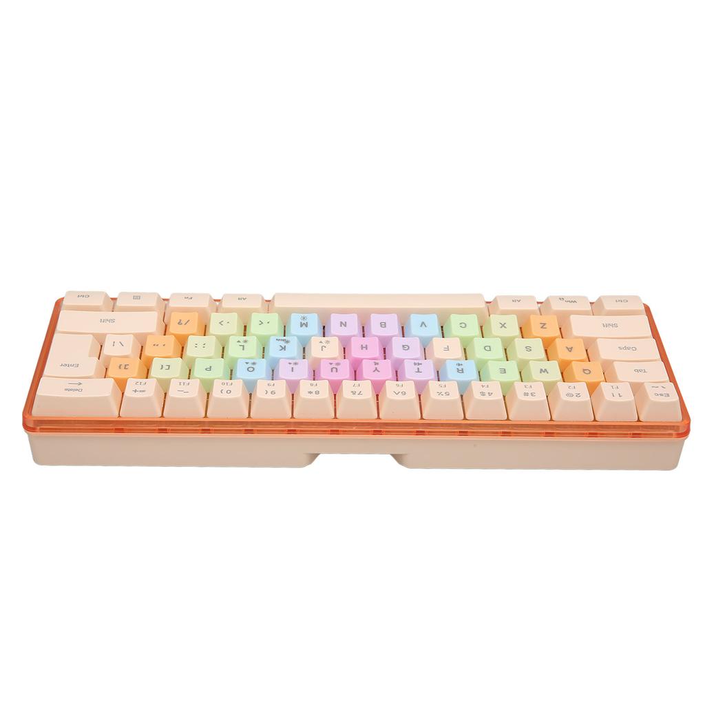 61 Keys Mechanical Keyboard RGB Backlight Colorful Keycaps Wired Mechanical Keyboard for Gaming Work
