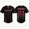 Bon Jovi Forever Tour 2026 Baseballová košile Knoflíky Krátký rukáv Unisex Tričko Letní Ležérní Pánské Dámské Vrcholy Potisk Košile