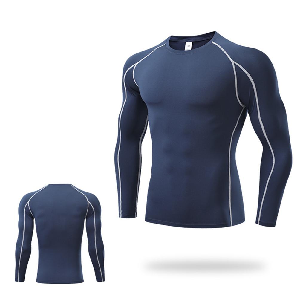 Men's Sports Tight Fitting Long Sleeved Sports Quick Drying Men's Breathable Elastic Fitness Suit